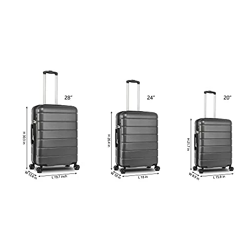Luggage Sets Suitcase Lightweight TSA Lock Spinner Gray 5 Luggage Sets Suitcase Lightweight TSA Lock Spinner Gray - Image 3