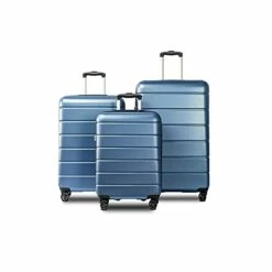 3 Piece Set Luggage Sets Women Men Teens Travel Suitcase With Lightweight TSA Lock Spinner, Home Outdoor Carry On Luggage With 4 Double Silent Wheels Adjustable Handle 20in 24in 28in, Blue