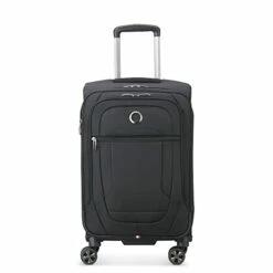 DELSEY Paris Helium DLX Softside Expandable Luggage With Spinner Wheels, Black, Carry On 20 Inch