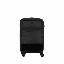 Cloe Carry-On 20 Inch Hybrid Luggage With 360ΒΊ-spinner Wheels In Black Color