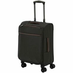 AmazonBasics Belltown Softside Rolling Spinner Suitcase Luggage - 21-Inch, Heather Black