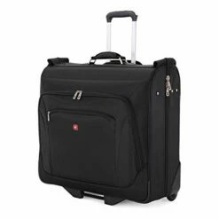 (USED) SWISSGEAR Full-Sized Effortless Folding Wheeled Garment Bag | Rolling Travel Luggage | Men's And Women's - Black