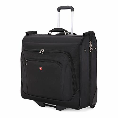 (USED) SWISSGEAR Full-Sized Effortless Folding Wheeled Garment Bag | Rolling Travel Luggage | Men's And Women's - Black 2 (USED) SWISSGEAR Full-Sized Effortless Folding Wheeled Garment Bag | Rolling Travel Luggage | Men's And Women's - Black