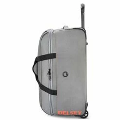 DELSEY Paris Egoa Rolling Travel Duffel Bag With 100% Recycled Materials, Light Gray, Checked-Medium 25 Inch