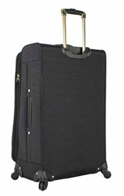 Steve Madden Designer Luggage Collection- 3 Piece Softside Expandable Lightweight Spinner Suitcases- Travel Set Includes Under Seat Bag, 20-Inch Carry On & 28-Inch Checked Suitcase (Peek-A-Boo Black) -LUGGAGE FACTORY Sales 31gpujv1QbL