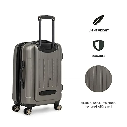 Kenneth Cole Reaction Renegade 20" ABS Expandable 8-Wheel Carry-On, Silver, Inch 8 Kenneth Cole Reaction Renegade 20" ABS Expandable 8-Wheel Carry-On, Silver, Inch - Image 6