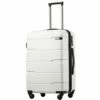 Coolife Luggage Expandable(only 28") Suitcase PC+ABS Spinner Built-In TSA Lock 20in 24in 28in Carry On (white, S(20in_carry On)) -LUGGAGE FACTORY Sales 31nGOArIfLL
