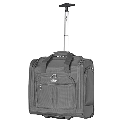 Olympia Lansing Heavy Duty Rip Stop Nylon Wheeled Carry On Suitcase For Under The Seat Airplane Travel With Divider And Dual Side Zip Pockets, Gray 3 Olympia Lansing Heavy Duty Rip Stop Nylon Wheeled Carry On Suitcase For Under The Seat Airplane Travel With Divider And Dual Side Zip Pockets, Gray