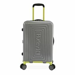 Hurley Suki Hardside Spinner Carry On Luggage 21", Light Grey/Neon -LUGGAGE FACTORY Sales 31vlH710lCS