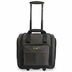 ORIGINAL PENGUIN Men's Ethan Wheeled Under The Seat Carry On Bag, Black Crosshatch