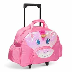 Bixbee Kids Luggage, Kids Luggage With Wheels For Girls & Boys With Telescoping Handle, Adjustable Strap And Pockets- Lightweight Kids Suitcase & Carry On Bag For Airport, Travel, Overnight In Unicorn
