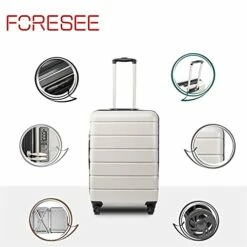 3 Piece Set Luggage Sets Women Men Teens Travel Suitcase With Lightweight TSA Lock Spinner, Home Outdoor Carry On Luggage With 4 Double Silent Wheels Adjustable Handle 20in 24in 28in, White -LUGGAGE FACTORY Sales 41 tV P4NiS