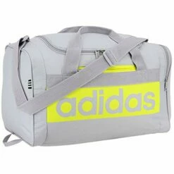 Adidas Court Lite Duffel Bag, Halo Silver/Acid Yellow, One Size