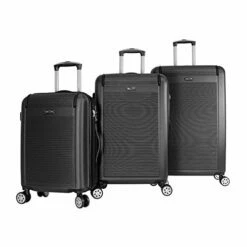 Kemyer 3-piece Hardside Tsa Lock Lightweight Spinner Rolling Luggage Set, Black