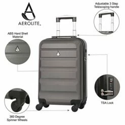 Large Capacity Maximum Allowance 22x14x9 Built-in TSA Airline Approved Delta United Southwest Carry On Luggage Trolley Rolling Suitcase Body Size 19.3x14x9in | Small Hard Shell Underseat Bag 16x10x8in -LUGGAGE FACTORY Sales 411acDT1tBL