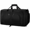 Duffel Bags For Traveling, 65L Carry On Foldable Weekender Overnight Bag For Men Women Waterproof Weekend Travel Duffle Bags With Shoe Compartment,Black 2 Duffel Bags For Traveling, 65L Carry On Foldable Weekender Overnight Bag For Men Women Waterproof Weekend Travel Duffle Bags With Shoe Compartment,Black -LUGGAGE FACTORY Sales 411axxlPqnL