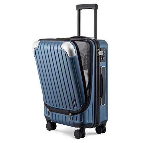 LEVEL8 Carry-On Luggage, Hardside Suitcase, 20” Lightweight ABS+PC Hardshell Spinner Trolley For Luggage With Built-In TSA Lock, 8 Spinner Wheels, Blue, 20-Inch Carry-On 3 LEVEL8 Carry-On Luggage, Hardside Suitcase, 20” Lightweight ABS+PC Hardshell Spinner Trolley For Luggage With Built-In TSA Lock, 8 Spinner Wheels, Blue, 20-Inch Carry-On