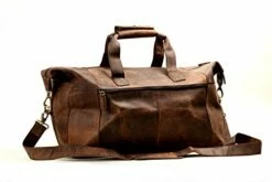 Leather Travel Duffel Bag Overnight Weekend Luggage Carry On Airplane Underseat -LUGGAGE FACTORY Sales 4146Vlgqs9L