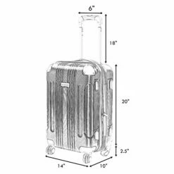 Goplus 20" ABS Carry On Luggage Expandable Hardside Travel Bag Trolley Rolling Suitcase GLOBALWAY (Purple) -LUGGAGE FACTORY Sales 414GpBHBHcL