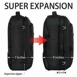 Travel Backpack, 40L Flight Approved Carry On Backpack For Men & Women, Vancropak Expandable Large Luggage Backpack Daypack Water Resistant Lightweight Business Weekender Bag, Black -LUGGAGE FACTORY Sales 416lCYZdTLL