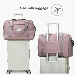 FOAN & MABLE Womens Travel Bags, Weekender Carry On For Women, Sports Gym Bag, Workout Duffel Bag, Overnight Shoulder Bag Fit 15.6 Inch Laptop Pink Large -LUGGAGE FACTORY Sales 417LBzVn uL