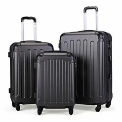 Sandinrayli 3 Pcs Luggage Set, Lightweight & Durable Travel Suitcase With Spinner Wheels, 20” 24” 28” Hardside Spinner Set
