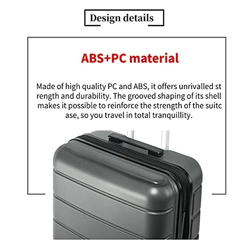 3 Piece Set Luggage Sets Women Men Teens Travel Suitcase With Lightweight TSA Lock Spinner, Home Outdoor Carry On Luggage With 4 Double Silent Wheels Adjustable Handle 20in 24in 28in, Gray 8 3 Piece Set Luggage Sets Women Men Teens Travel Suitcase With Lightweight TSA Lock Spinner, Home Outdoor Carry On Luggage With 4 Double Silent Wheels Adjustable Handle 20in 24in 28in, Gray - Image 6