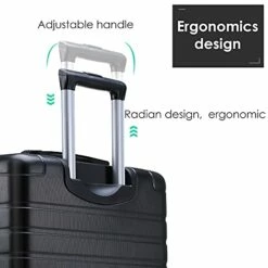 3 Piece Set Luggage Spinner Hardshell Lightweight Durable Suitcase TSA Lock, Women Men Teens Home Outdoor School Travel Carry On Luggage Sets, 20/24/28 Inch Black -LUGGAGE FACTORY Sales 419AG96xznS