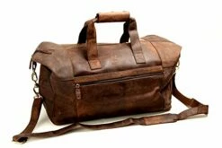 Leather Travel Duffel Bag Overnight Weekend Luggage Carry On Airplane Underseat -LUGGAGE FACTORY Sales 41ABmZTRPpL