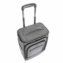 Travelers Club Luggage 16" Top Expandable Rolling Underseater W/USB Port, Dark Gray Suitcase, -LUGGAGE FACTORY Sales 41AtraYkWFL