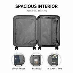 LEVEL8 Carry-On Luggage, Hardside Suitcase, 20” Lightweight ABS+PC Hardshell Spinner Trolley For Luggage With Built-In TSA Lock, 8 Spinner Wheels, Blue, 20-Inch Carry-On 10 LEVEL8 Carry-On Luggage, Hardside Suitcase, 20” Lightweight ABS+PC Hardshell Spinner Trolley For Luggage With Built-In TSA Lock, 8 Spinner Wheels, Blue, 20-Inch Carry-On -LUGGAGE FACTORY Sales 41BaGaZXSyL