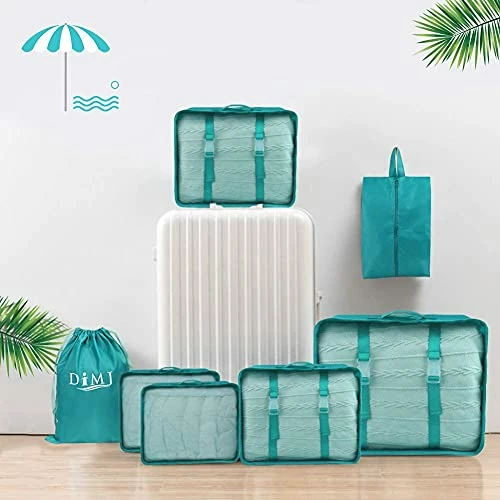 DIMJ Packing Cubes For Travel, 9 Pcs Travel Cubes Set Foldable Suitcase Organizer Lightweight Luggage Storage Bag 5 Colors Options (Blue) 6 DIMJ Packing Cubes For Travel, 9 Pcs Travel Cubes Set Foldable Suitcase Organizer Lightweight Luggage Storage Bag 5 Colors Options (Blue) - Image 4