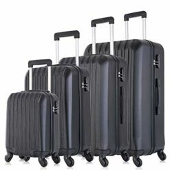 4 Piece Luggage Sets With Spinner Wheels Travel Suitcase Hard-shell Lightweight 16" 20" 24" 28" (4 PCS LM Black) 19 4 Piece Luggage Sets With Spinner Wheels Travel Suitcase Hard-shell Lightweight 16" 20" 24" 28" (4 PCS LM Black) -LUGGAGE FACTORY Sales 41BgplR6lgL