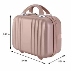 Exttlliy Mini Hard Shell Hard Travel Luggage Cosmetic Case, Small Portable Carrying Case Suitcase For Makeup (Rose Gold) 12 Exttlliy Mini Hard Shell Hard Travel Luggage Cosmetic Case, Small Portable Carrying Case Suitcase For Makeup (Rose Gold) -LUGGAGE FACTORY Sales 41BvvDYiEAL