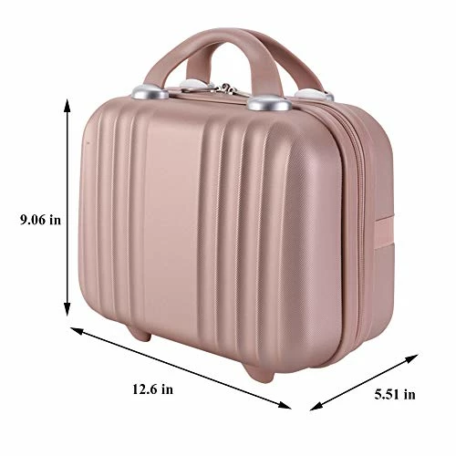 Exttlliy Mini Hard Shell Hard Travel Luggage Cosmetic Case, Small Portable Carrying Case Suitcase For Makeup (Rose Gold) 7 Exttlliy Mini Hard Shell Hard Travel Luggage Cosmetic Case, Small Portable Carrying Case Suitcase For Makeup (Rose Gold) - Image 5