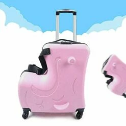 Fetcoi 20" Travel Luggage Rolling Suitcase Ride On Cartoon Luggage ABS+PU Unisex Case Pink -LUGGAGE FACTORY Sales 41Cb5 PHVXS