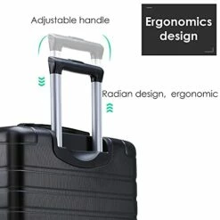 Hardshell Luggage Sets 3 PCS Spinner Suitcase With Tsa Lock Lightweight Black -LUGGAGE FACTORY Sales 41D7Zvy2kiS