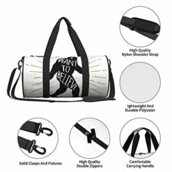 Fredeulva I Want To Believe Duffel Bag Canvas Shoulder Round Gym Sports Travel Weekender Bags For Man Women -LUGGAGE FACTORY Sales 41Dg62y3JkL