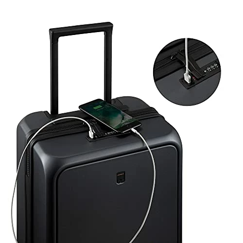 LEVEL8 Carry-On Luggage, Road Runner Pro 20” Lightweight PC Hardside Suitcase With USB Charging Port, Spinner Trolley For Luggage With Front Laptop Pocket, TSA Lock - Dark Grey, 20-Inch 10 LEVEL8 Carry-On Luggage, Road Runner Pro 20” Lightweight PC Hardside Suitcase With USB Charging Port, Spinner Trolley For Luggage With Front Laptop Pocket, TSA Lock - Dark Grey, 20-Inch - Image 8