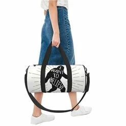 Fredeulva I Want To Believe Duffel Bag Canvas Shoulder Round Gym Sports Travel Weekender Bags For Man Women -LUGGAGE FACTORY Sales 41Dux2R9FLL