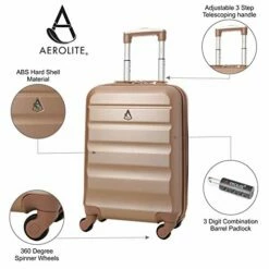 Large Capacity Maximum Allowance 22x14x9 Airline Approved By Delta United Southwest & More Carry On Luggage Bag | Rolling Travel Suitcase | Lightweight Small Hard Shell Trolley | 19.3x14x9in Body Size -LUGGAGE FACTORY Sales 41E4xq9TOeL