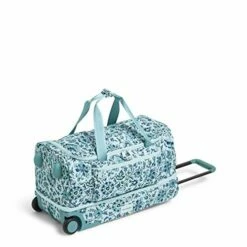 Vera Bradley Women's Recycled Lighten Up ReActive Foldable Duffel Rolling Suitcase, Cloud Floral, One Size -LUGGAGE FACTORY Sales 41GH4ouE38L
