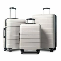 LIZHOUMIL Luggage Sets Suitcase Lightweight TSA Lock Spinner 20In24In28In White ABS -LUGGAGE FACTORY Sales 41IhfeUYAHL