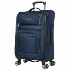 Kenneth Cole Reaction Rugged Roamer Luggage Collection Lightweight Softside Expandable 8-Wheel Spinner Travel Suitcase Bag, Navy, 20-inch Carry-On -LUGGAGE FACTORY Sales 41ImL0ddQWL