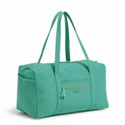 Vera Bradley Women's Duffle Microfiber Large Duffel Travel Bag, Peacock Blue, One Size -LUGGAGE FACTORY Sales 41J8yx5UaIL