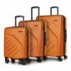 Bugatti Swiss Mobility - LGA Collection - 3 Piece Luggage Set, Lightweight And Resistant Hardside Equipped With Double 360 Degree Spinner Wheels - Made Of ABS Material - Orange -LUGGAGE FACTORY Sales 41JRpvbIC L