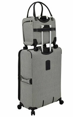 LONDON FOG Cambridge II 15-Inch 8 Wheel Under Seat Bag, Black White Houndstooth -LUGGAGE FACTORY Sales 41KcR5JiAxL