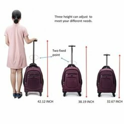 Racini Nylon Waterproof Rolling Backpack, Freewheel Travel Wheeled Backpack, Carry-on Luggage With Anti-Theft Zippers(Purple) 18 Racini Nylon Waterproof Rolling Backpack, Freewheel Travel Wheeled Backpack, Carry-on Luggage With Anti-Theft Zippers(Purple) -LUGGAGE FACTORY Sales 41LeUpRByjL