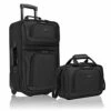 U.S. Traveler Rio Rugged Fabric Expandable Carry-On Luggage Set, Black, 2-Piece 2 U.S. Traveler Rio Rugged Fabric Expandable Carry-On Luggage Set, Black, 2-Piece -LUGGAGE FACTORY Sales 41N2mR x57L