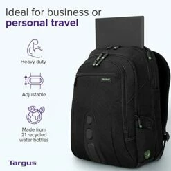 Targus Travel Laptop Backpack For 15.6 Inch Laptops, TSA Checkpoint-Friendly Carry On Travel Backpack For Women Men Business/College Laptop Bag For Work School Travel, Black (TBB013US) -LUGGAGE FACTORY Sales 41N54t S83L
